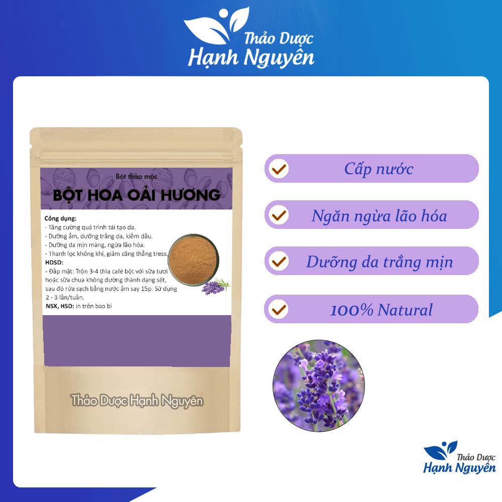 Bột Huân Thảo 100g (Oải Hương/ Lavender/ Hương Thảo) - Có gói dùng thử