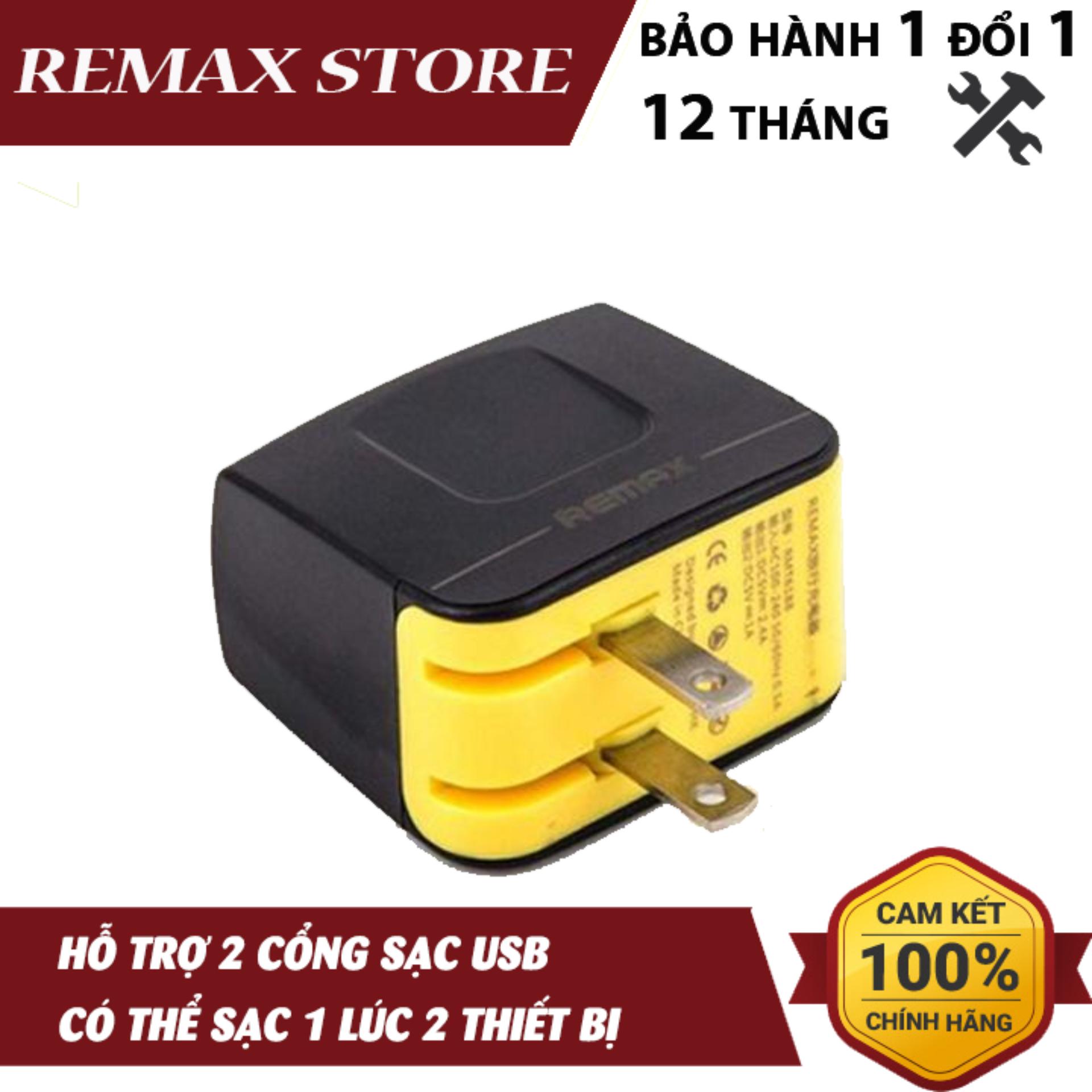 Cốc sạc Remax 3.4A 2 cổng Usb (Đen)