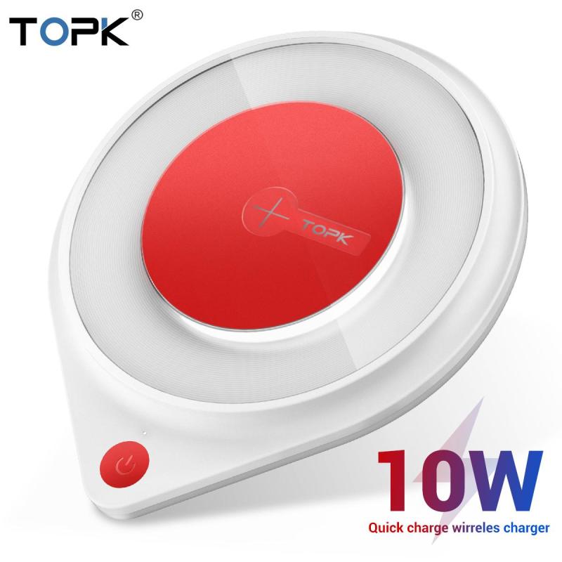 TOPK B03W 10W Fast Wireless Charger for iPhone 11 XR X Max Pro 8 Plus Bedside Lamp Charging Pad for Samsung S10 S9 S8 Plus Note 8 9
