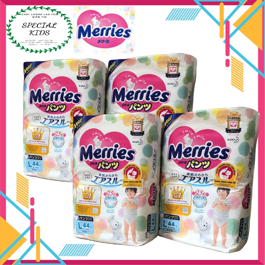 [Freeship 50K] [TEM PHỤ CHÍNH HÃNG KAO]Tã/Bỉm QUẦN Merries nội địa Nhật Size L44 (9-14kg)