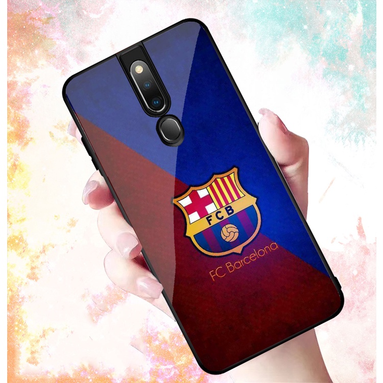 Ốp Lưng OPPO F11 PRO mặt kính cường lực cao cấp In hình Câu Lạc Bộ Bóng Đá
