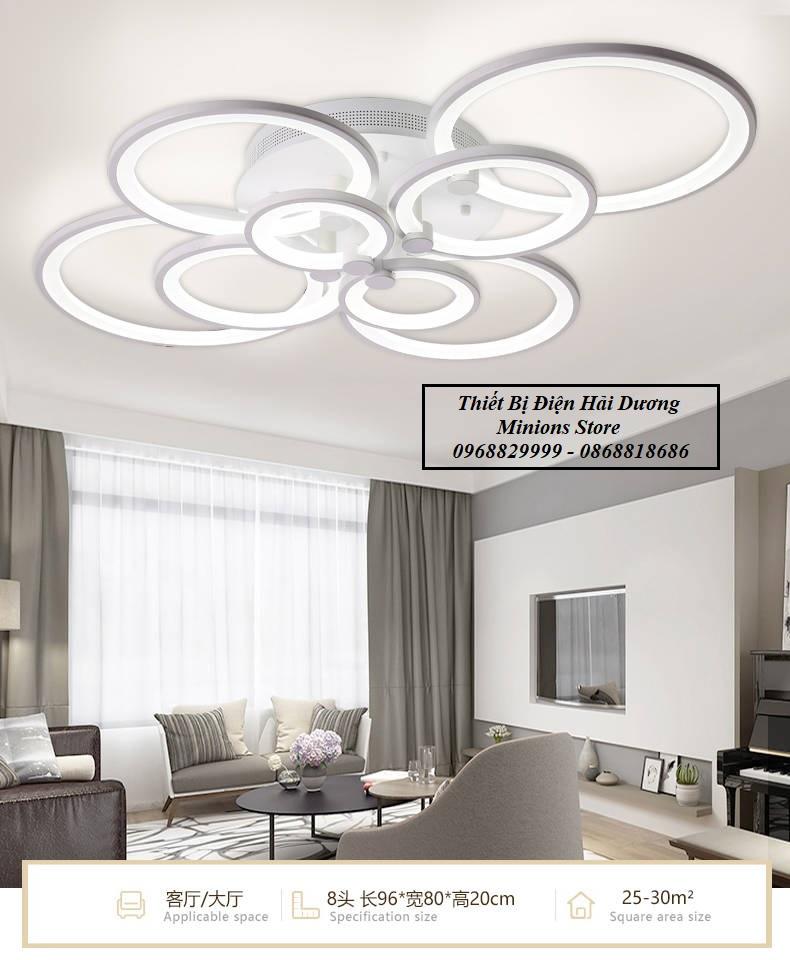 Đèn LED ốp trần Decor hình khối tròn 3 chế độ ánh sáng Có điều khiển NT030