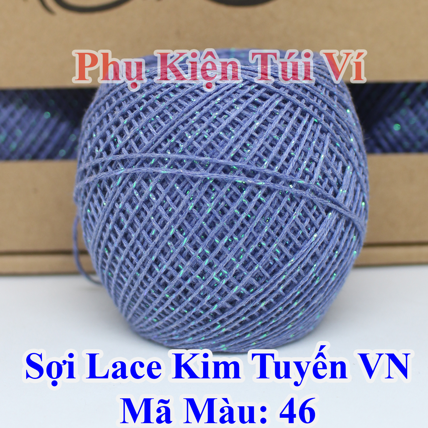 Sợi lace nhũ kim tuyến Craft Yarn Việt Nam (Mã màu: 01- 94)