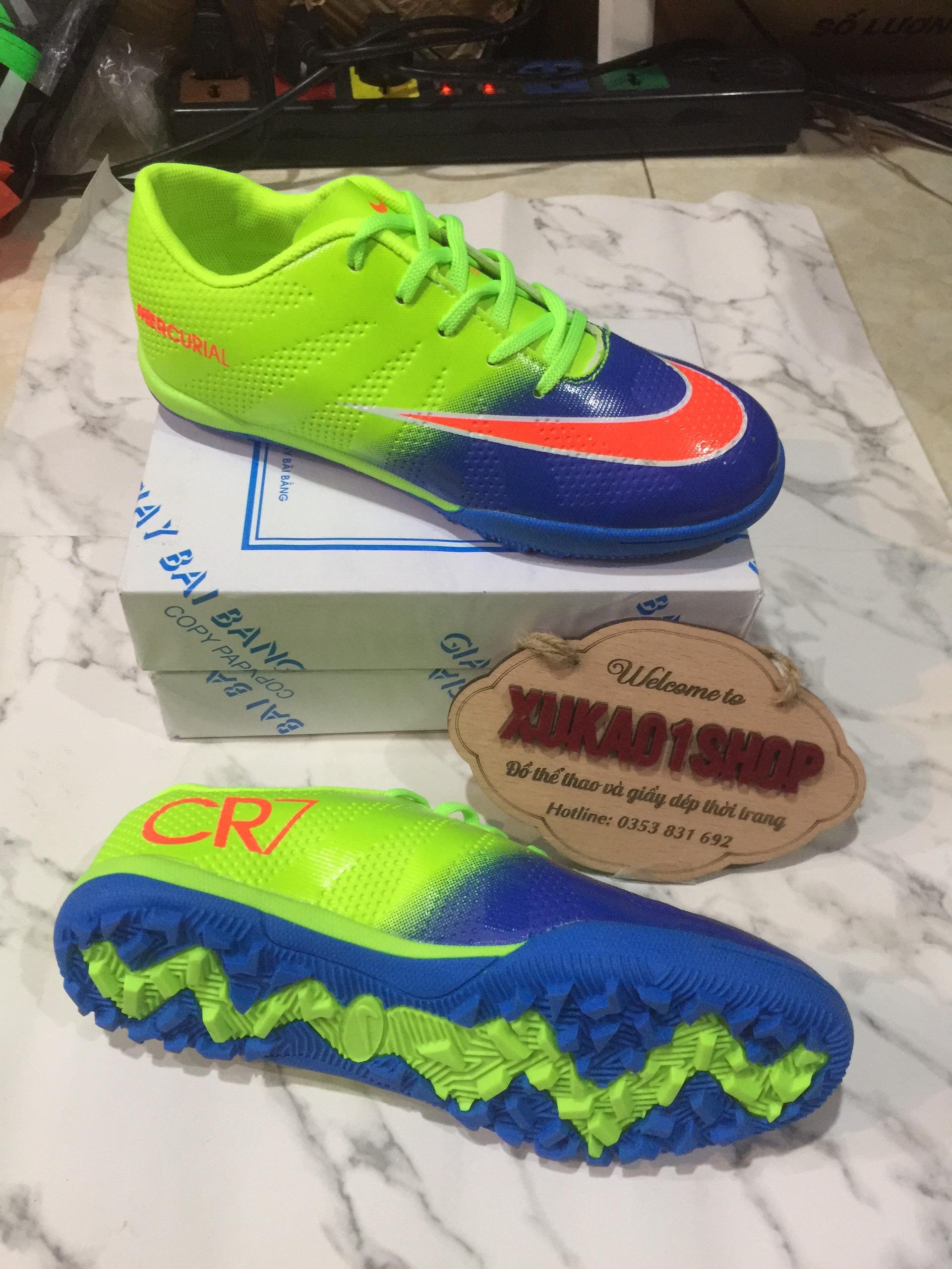 Giầy đá bóng CR7 TRẺ EM,DA XỊN size từ30-44 siêu bền
