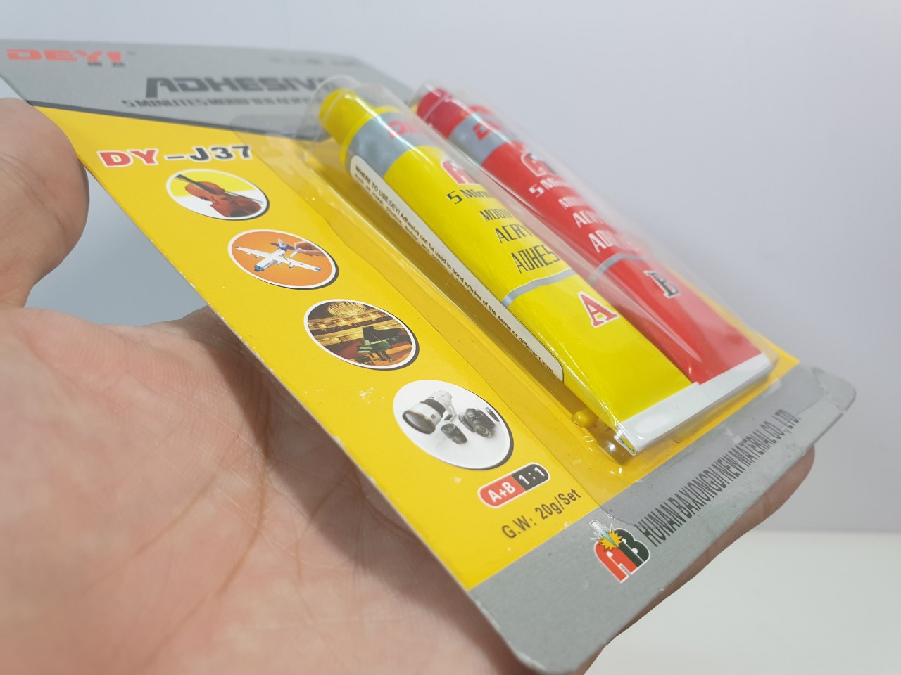 Keo dán AB Epoxy Deyi DY-E705 (Trắng Đục) và DY-J37 (Xám)