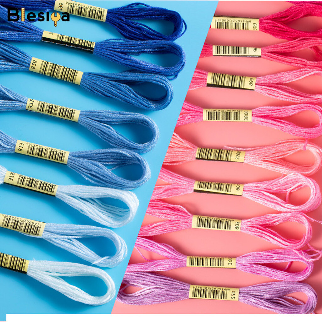 Blesiya Premium Rainbow Color Embroidery Floss Cross Stitch Threads