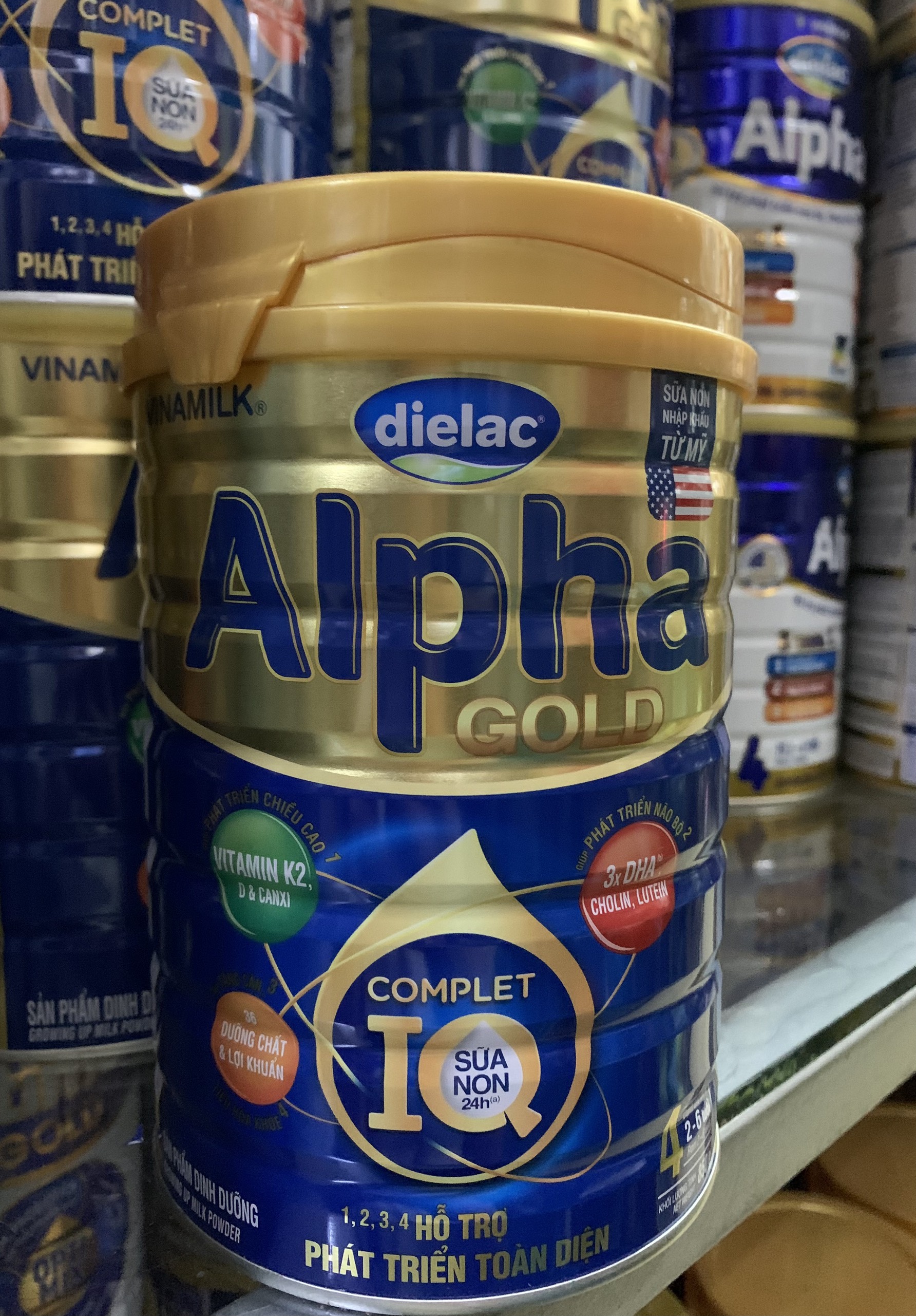 Sữa bột Dielac Alpha Gold IQ 4 lon 850G/1kg4 (2 - 6 tuổi)