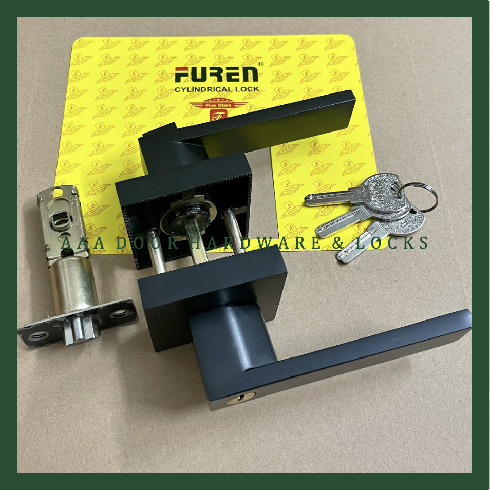 Khóa tròn gạt cao cấp furen 801 chính hãng - khóa tay gạt ốp vuông