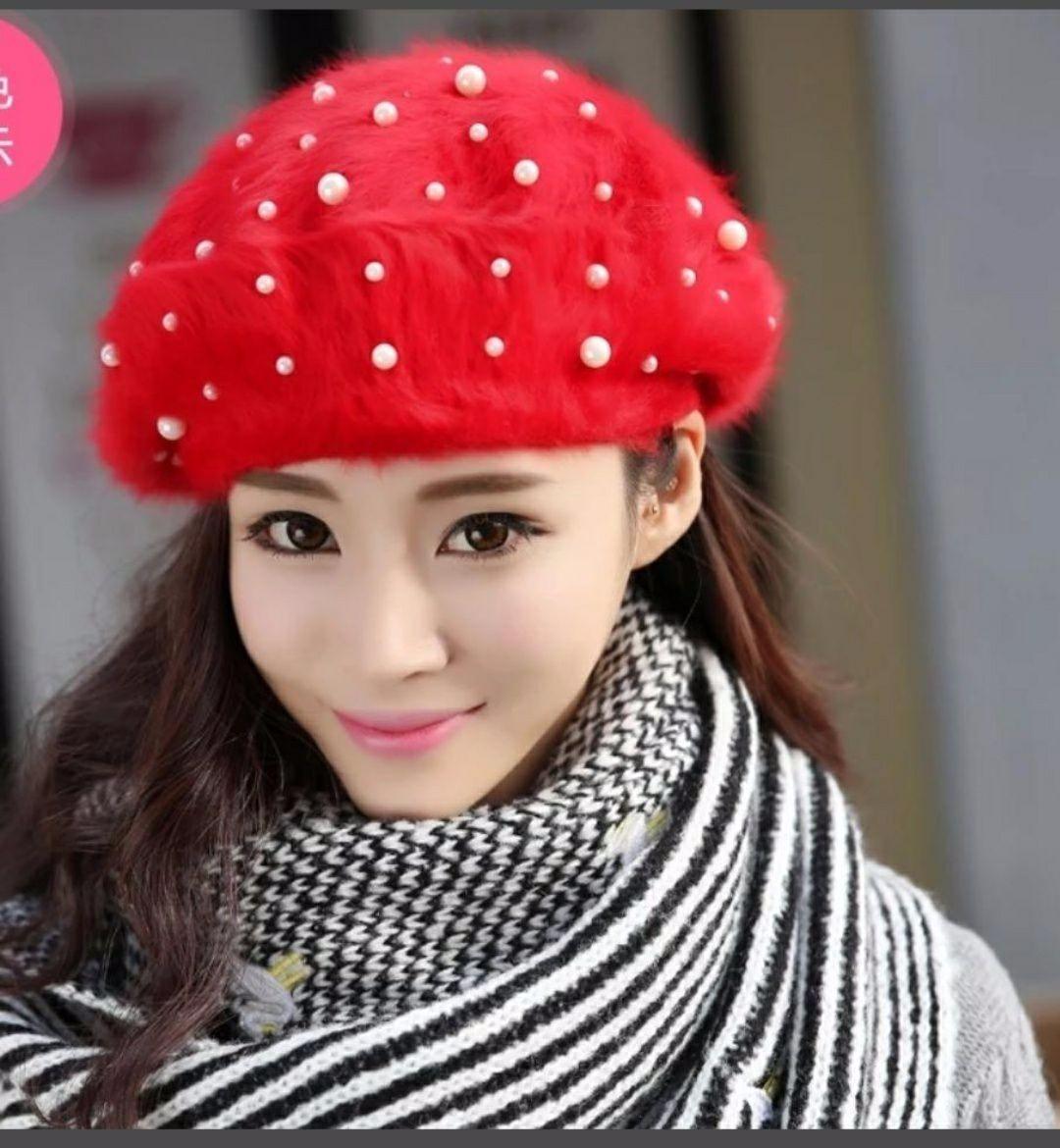 [HCM]Mũ beret nữ lông thỏ thời trang Hàn Quốc