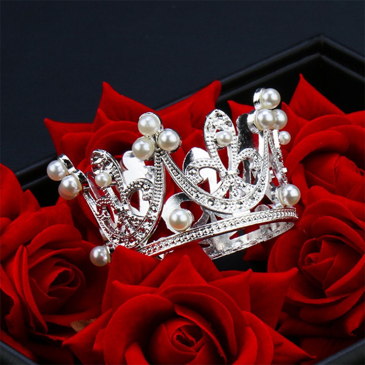 Vương miện decor chụp mẫu nail trang trí tiệc tùng tiệc cưới bánh kem - vương miện tròn nhựa phụ kiện trang trí bánh kem - vương miện mini nhựa trang trí bánh kem sinh nhật trang trí hoa - vương miện trang trí bó hoa bánh sinh nhật