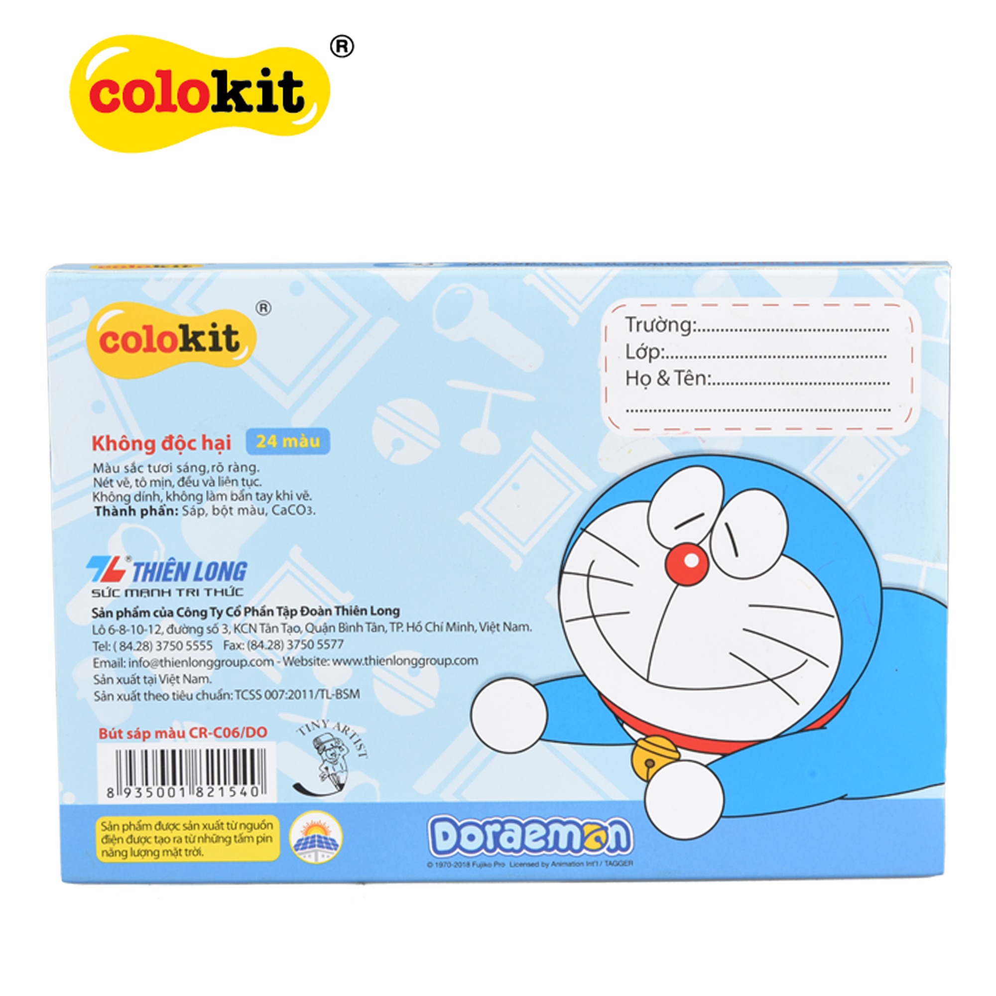 [HCM]Sáp màu Colokit Doraemon CR-C05/DO