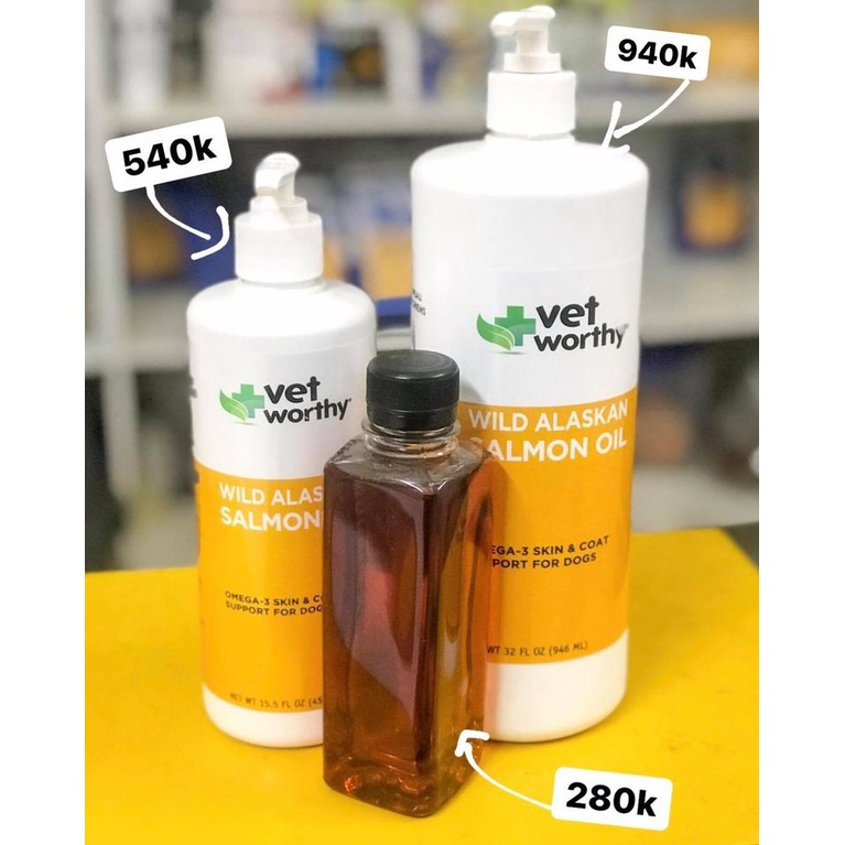 Dầu cá hồi Vetworthy dưỡng lông cho chó mèo