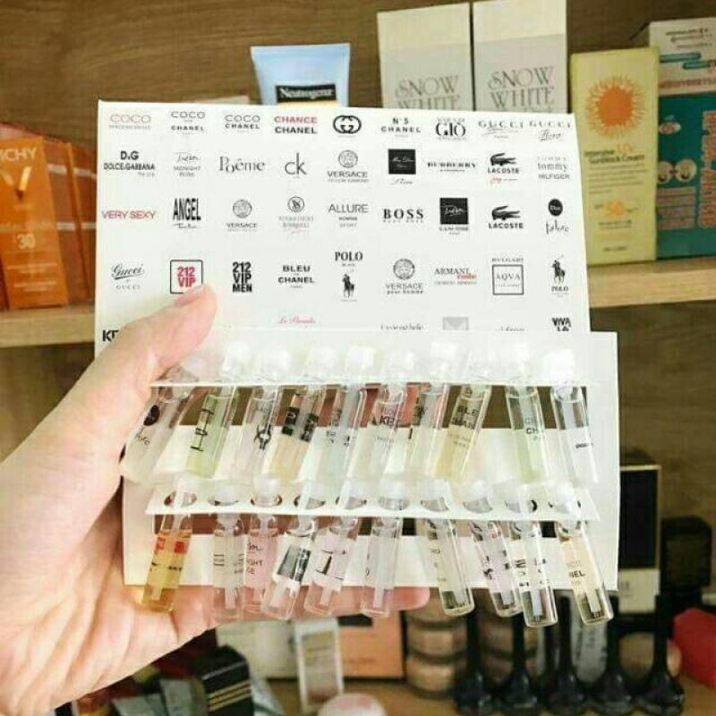 Set nước hoa Mini hộp 20 chai 2ml hương thơm dễ chịu thoải mái lựa chọn mỗi ngày một hương cao cấp