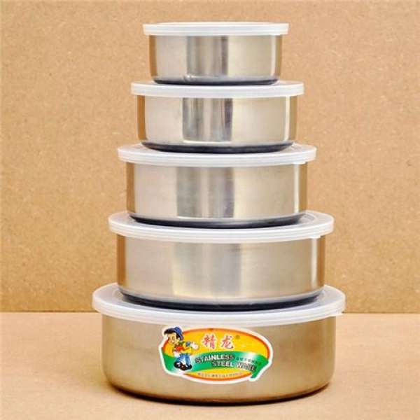 Bộ 5 thố inox có nắp đậy