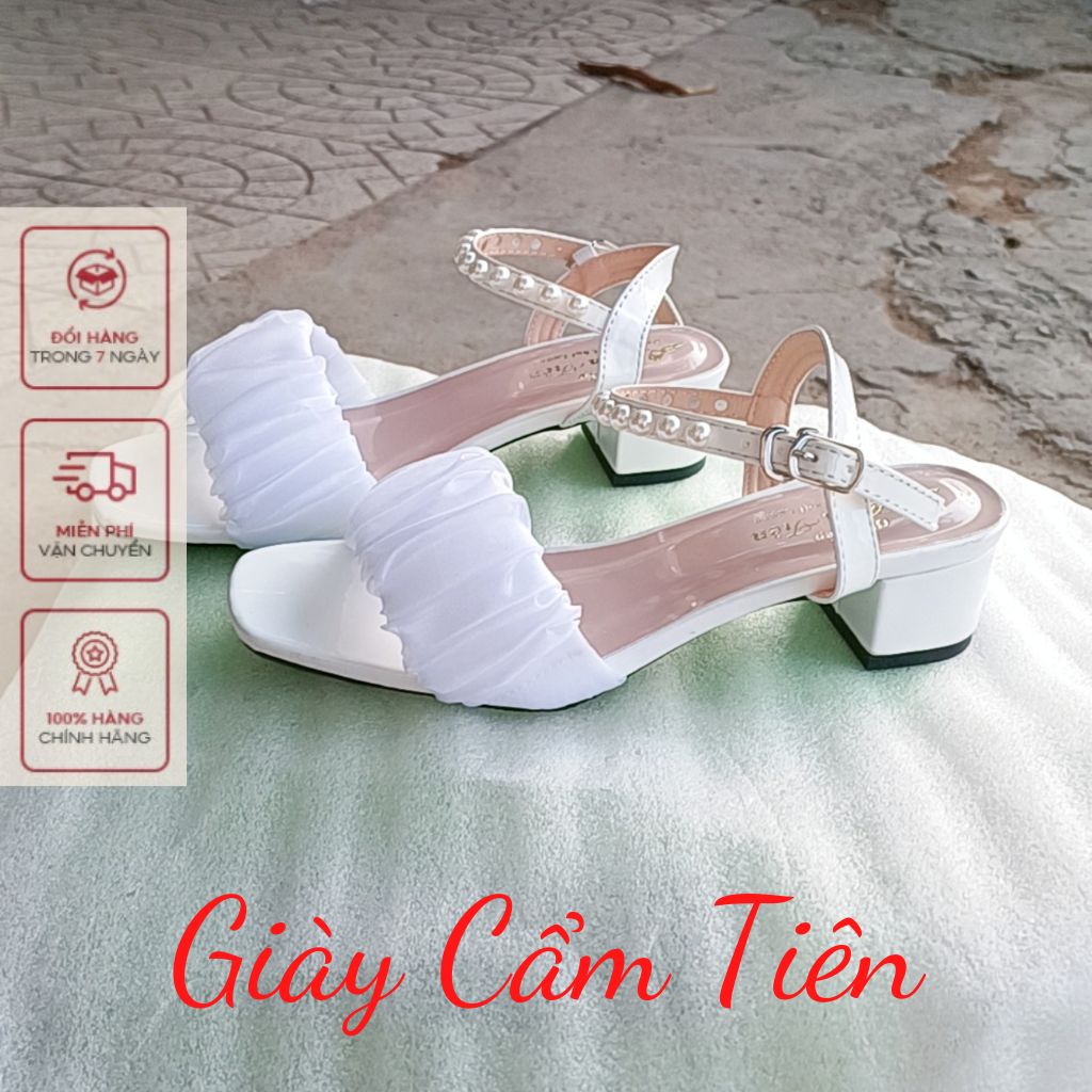 Giày sandal nữ ( big size) CẨM TIÊN gót  3cm,5cm,7cm  (ảnh thật )
