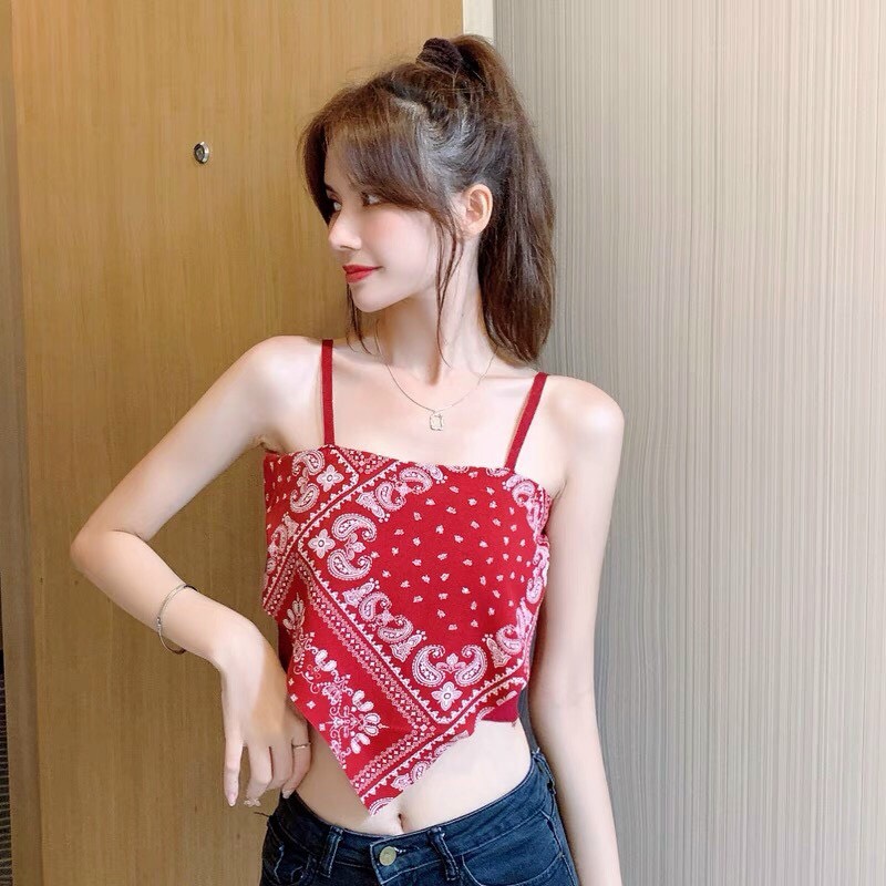 ÁO CROPTOP 2 DÂY THỔ CẨM CỰC HOT