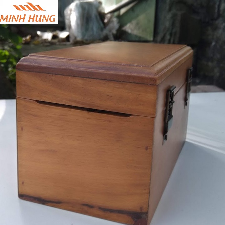 Hộp gỗ đựng tiền tiết kiệm mini có khóa
