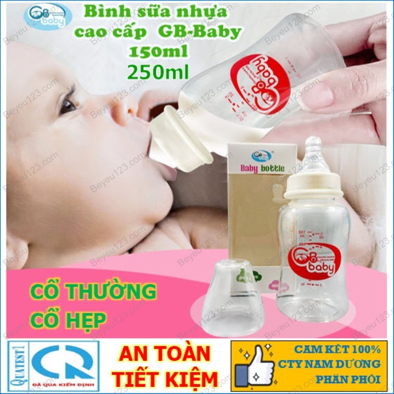Free Ship Toàn Quốc 150ml 250ml 1 Bình sữa nhựa cao cấp CỔ HẸP không BPA -