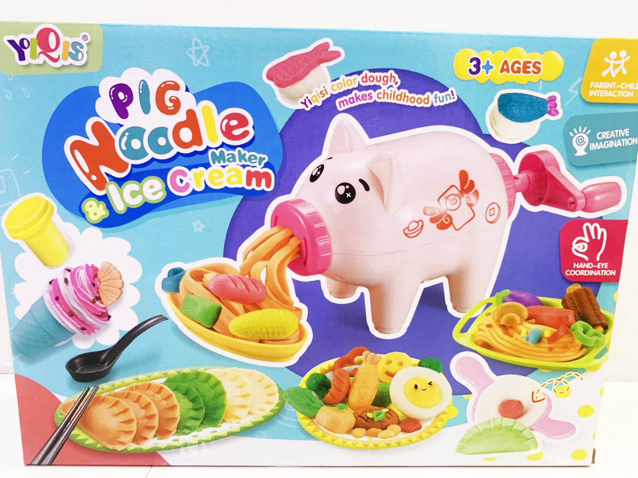 đồ chơi đất nặn đất sét chú heo, bò, chó làm mì