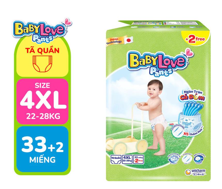 TÃ QUẦN UNIDRY XXXL22+6 MIẾNG/ Babylove XXXL33+2/ 4XL/ 5XL