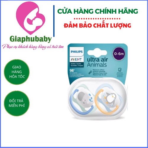 Philips Avent núm ty ngậm thông khí - Ti giả avent ultra air animals