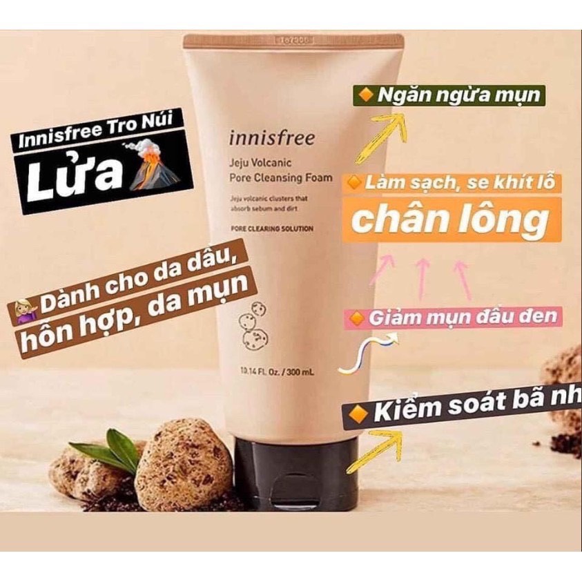 Sữa Rửa Mặt Innisfree Tro Núi Lửa Se Khít Lỗ Chân Lông