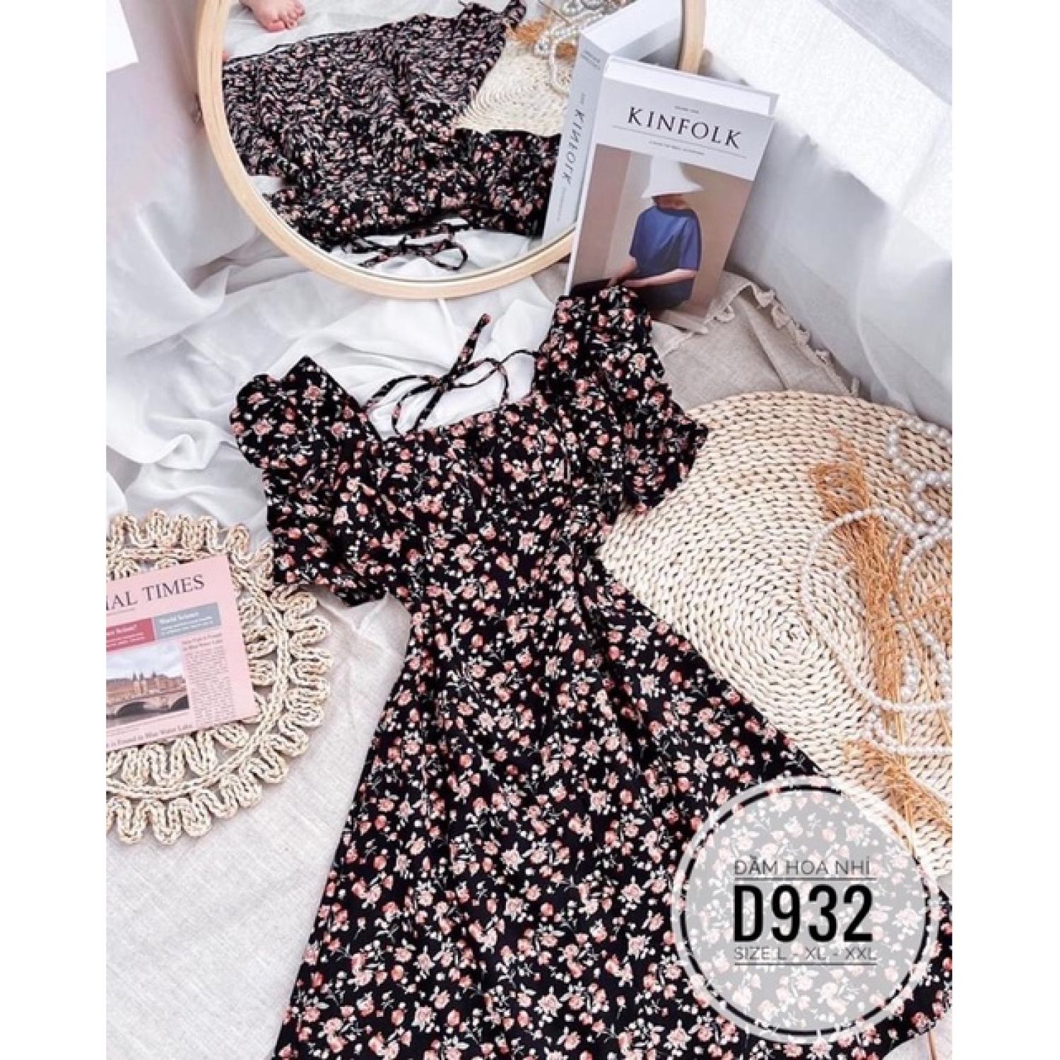 (60-90KG) MINSTORE Bigsize Đầm hoa nhí nút bọc D932