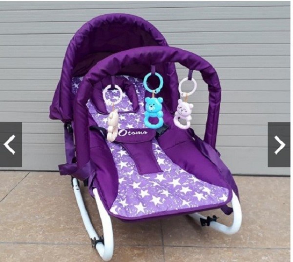 [siêu rẻ] Ghế rung cao cấp ăn bột cho bé - Có bảo hiểm + đồ chơi + mái che + điều chỉnh nằm ngồi