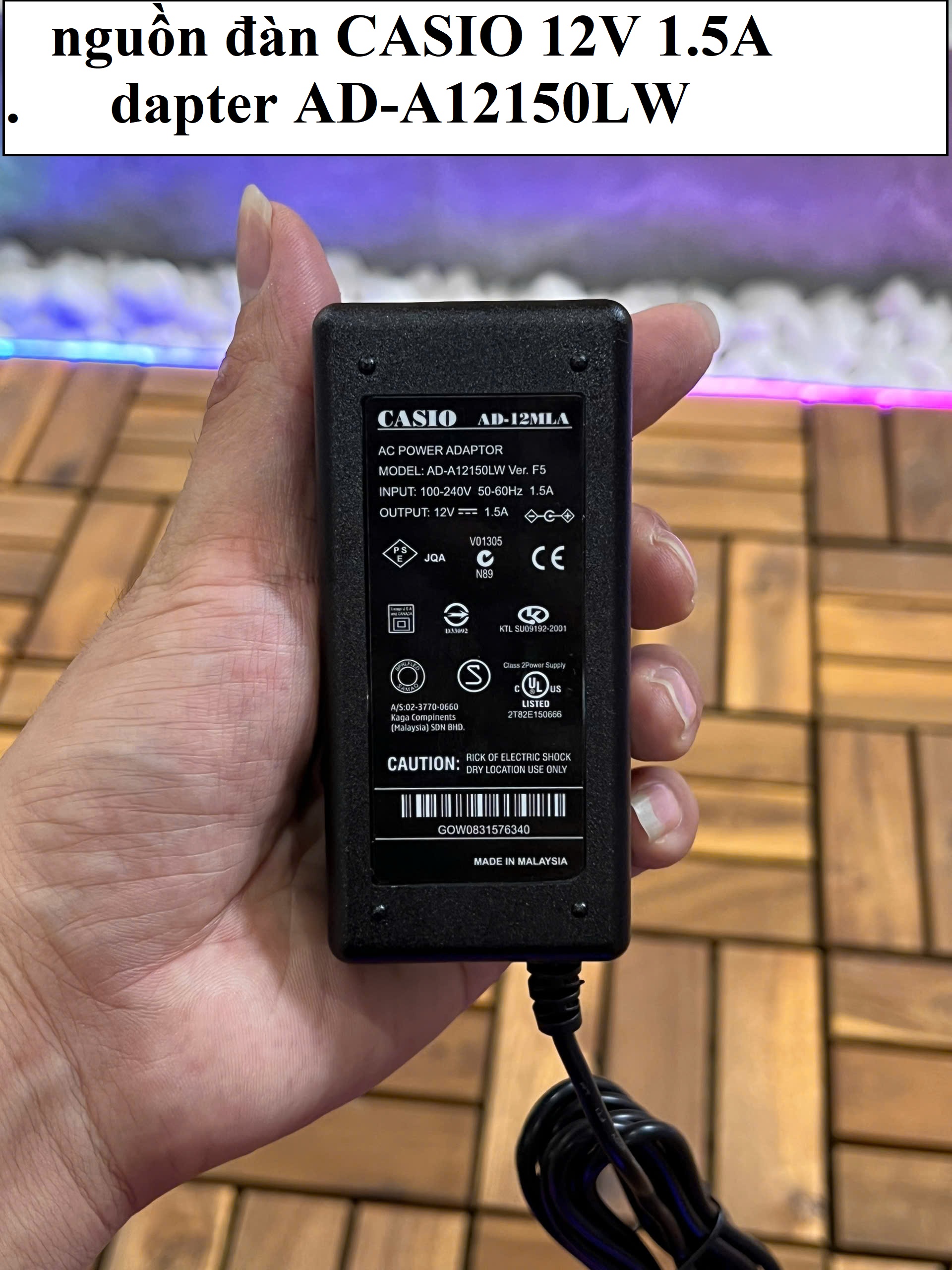 NGUỒN ĐÀN CASIO 12V 1.5A CHÂN KIM