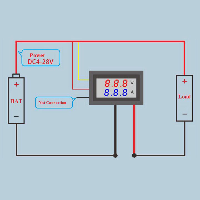 Đồng hồ led đo dòng, áp (0-100V 10A)