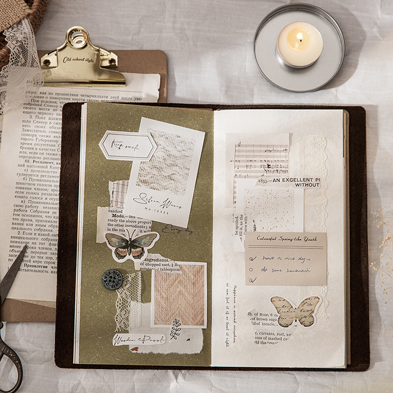 Giấy note trang trí sổ tay thư cổ điển set 50 tấm concept retro