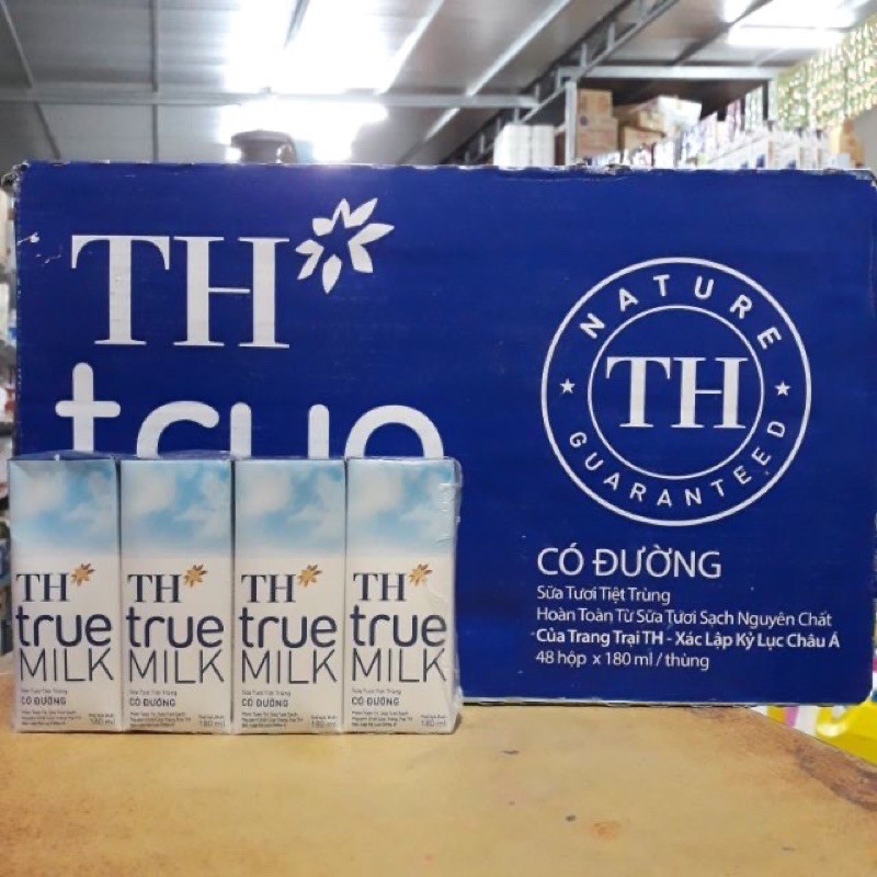 Sữa tươi TH True Milk 180ml và 1L