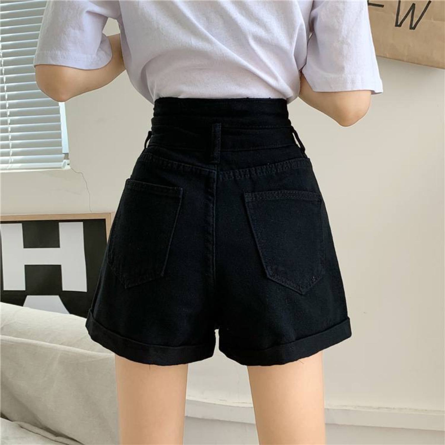 Quần short kaki 2 nút lưng cao lật lai xinh xắn (SK1104)