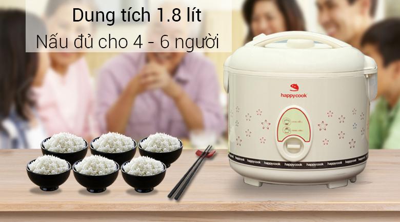 Nồi cơm điện HappyCook HC-180 1.8 lít (Trắng)