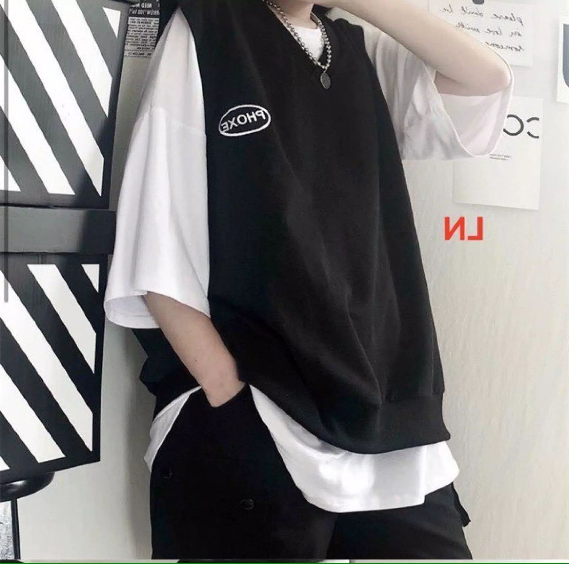 SÉT GILE 2 ÁO ĐEN,TRẮNG STYLE HÀN QUỐC