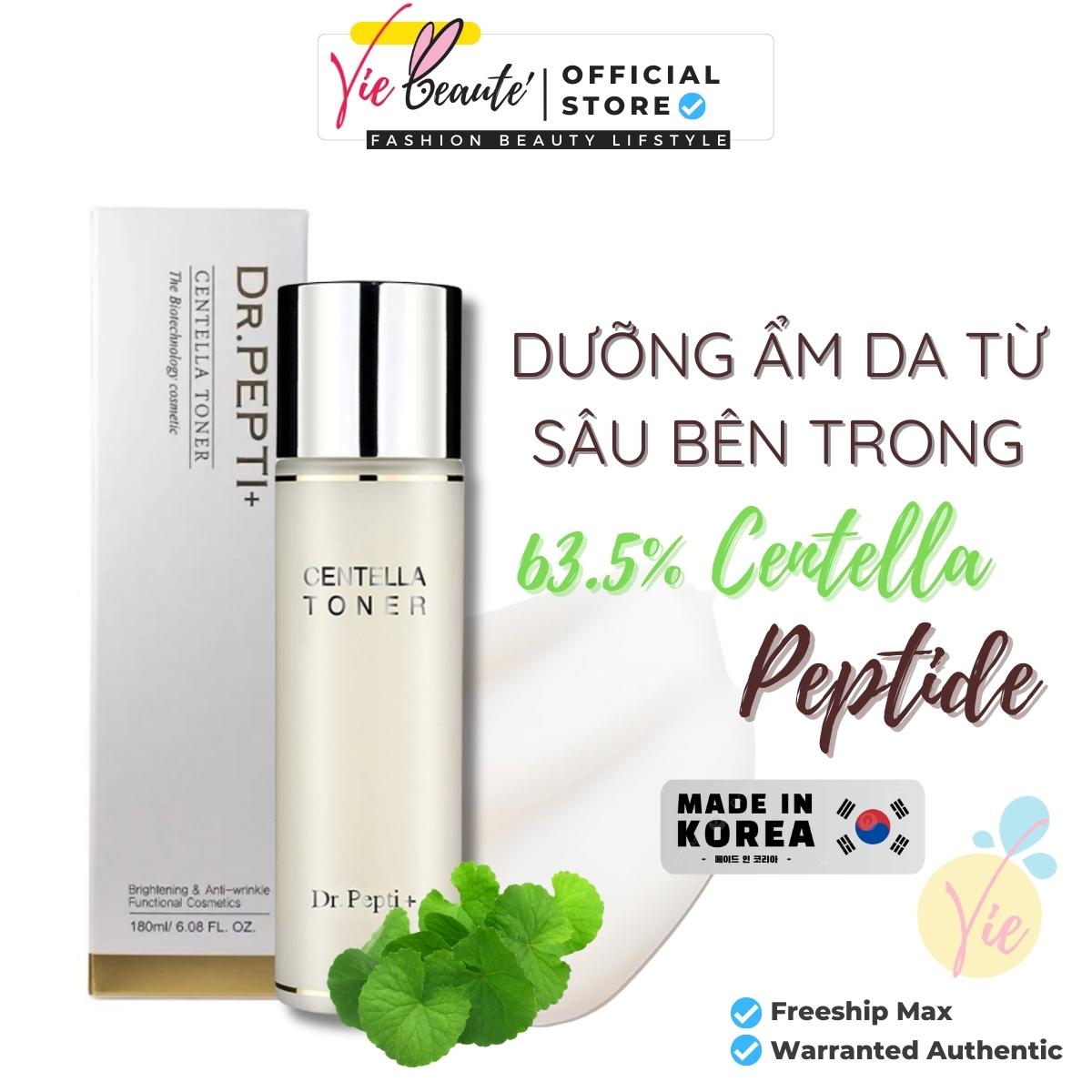 Toner dr.pepti - nước hoa hồng dưỡng da căng bóng dr.pepti centella toner 180ml