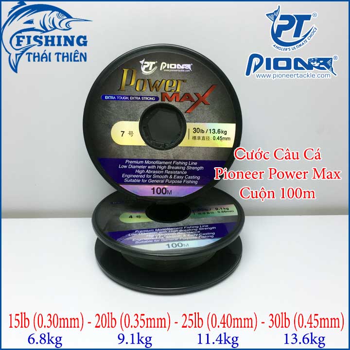 [HCM]Cước câu cá Pioner PowerMax Cuộn 100m