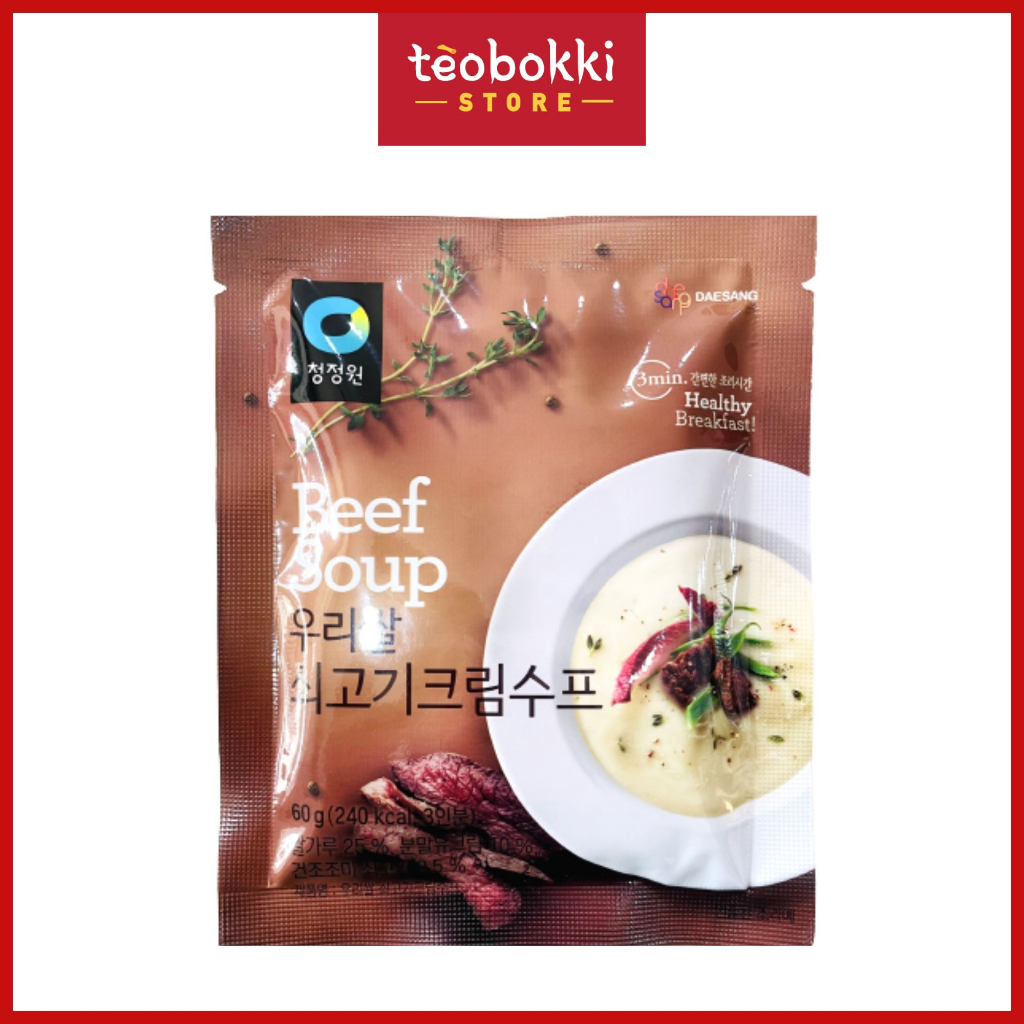 Súp kem, súp thịt bò ăn liền Chungjungone 60g