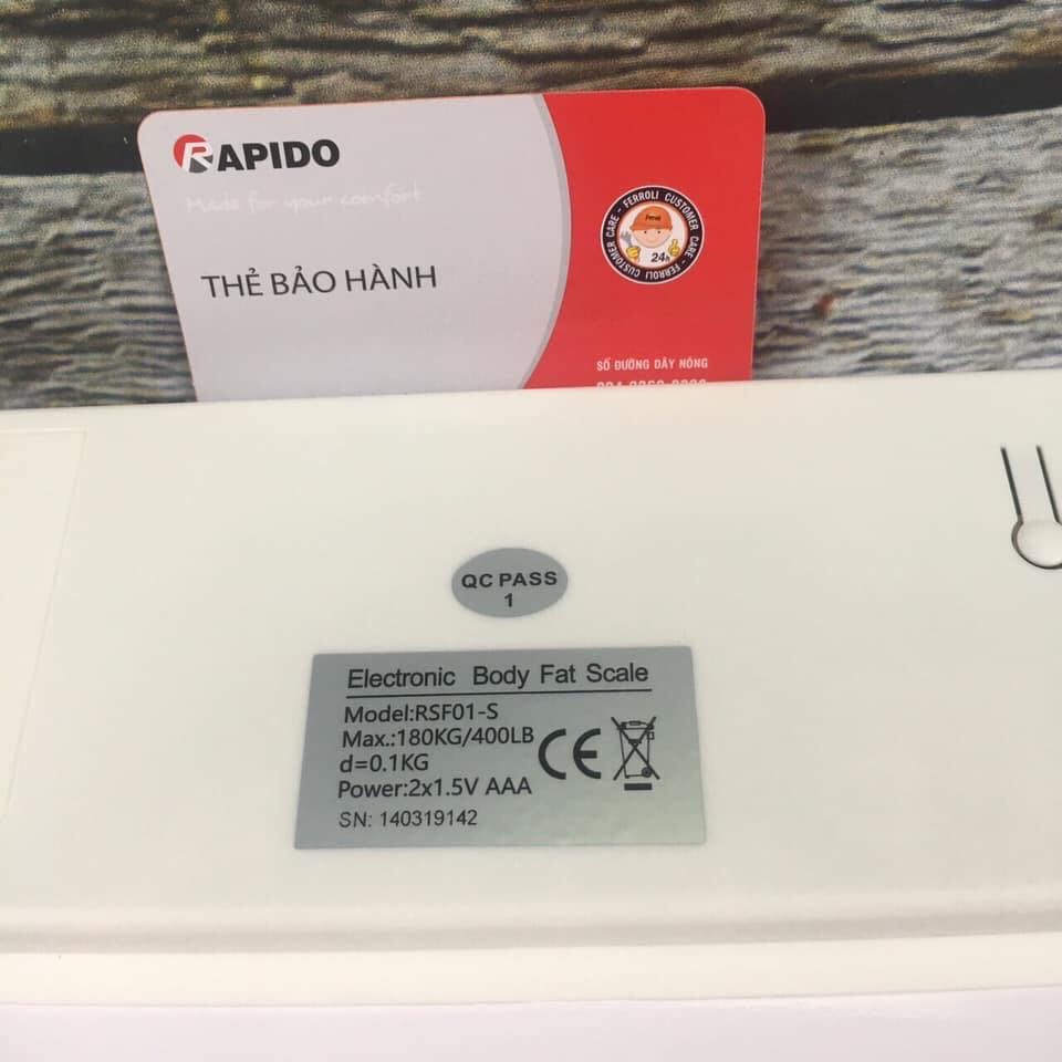 Cân sức khỏe Rapido RSF-01S đo được các chỉ số cơ thể