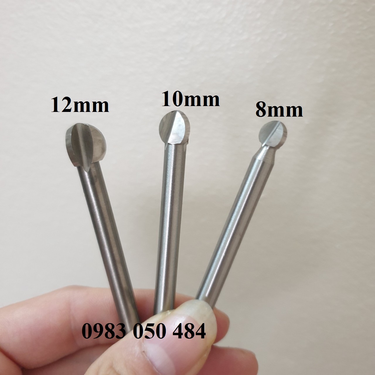 Mũi phá gỗ quả đào loại to phá siêu nhanh chân cán 6mm - Mũi phá gỗ 3 canh - mũi phay gỗ thô - bonsai gỗ - phá thô gỗ