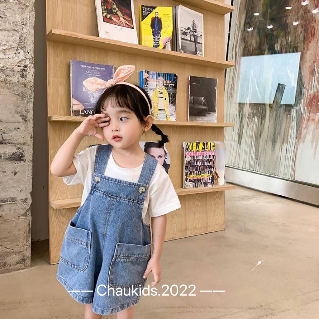 Set yếm jean cho bé