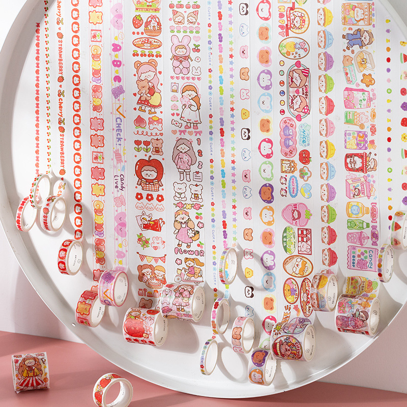 [GIRL THINGS] Hộp 100 cuộn washi tape dễ thương (có tách lẻ 20 cuộn)