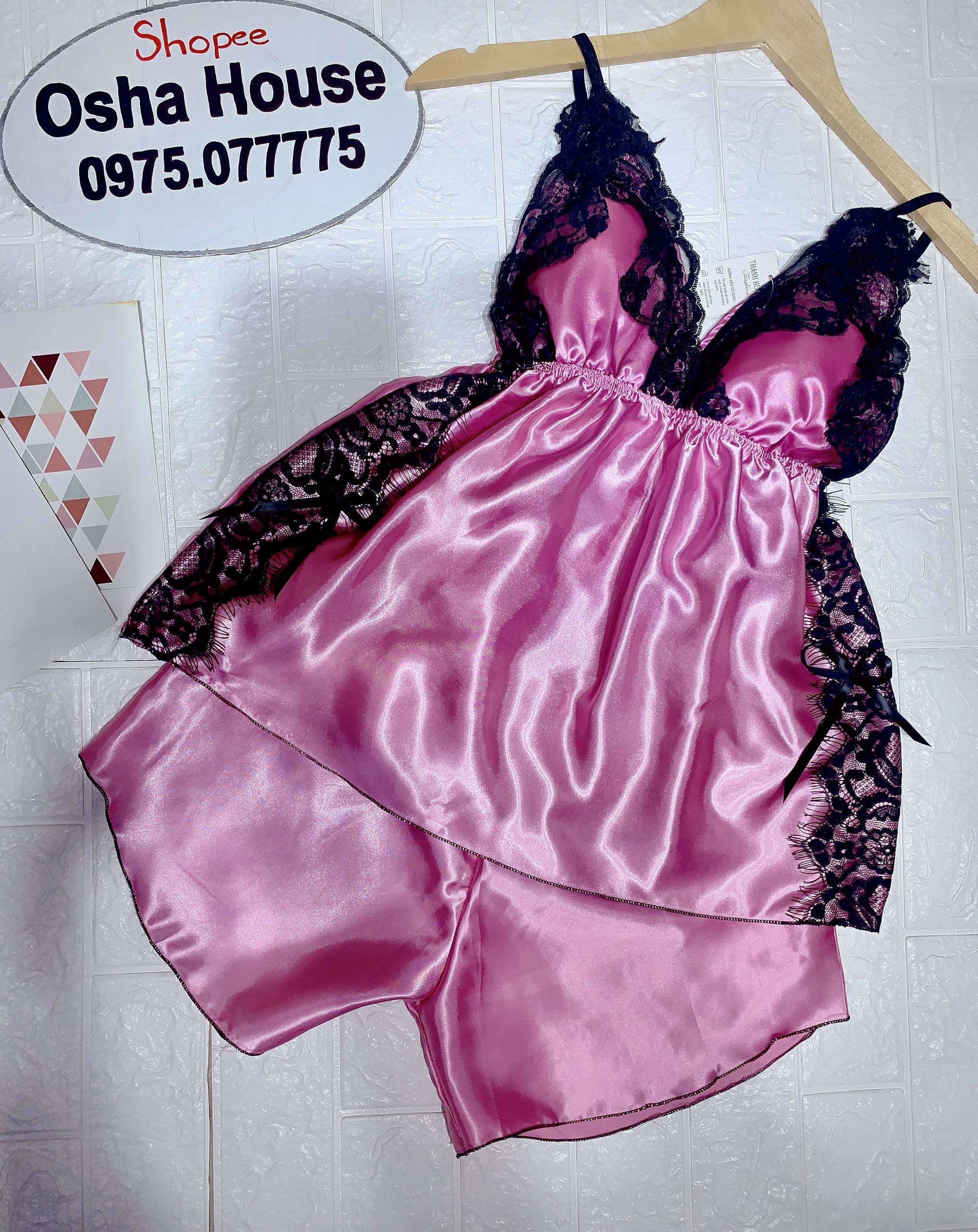 Set bộ phi lụa có mút ngực phối ren sexy