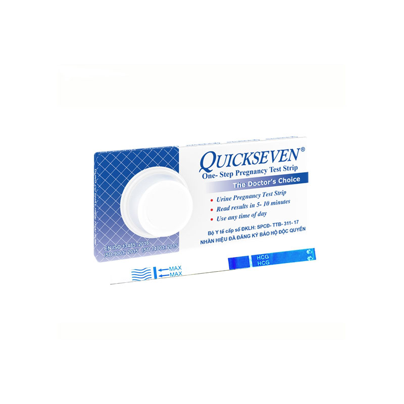 [CHÍNH HÃNG] Que thử thai / Dụng cụ test phát hiện thai sớm Quickseven (CHÍNH HÃNG - TANAPHAR) (Hộp 1 que) [CHE TÊN]