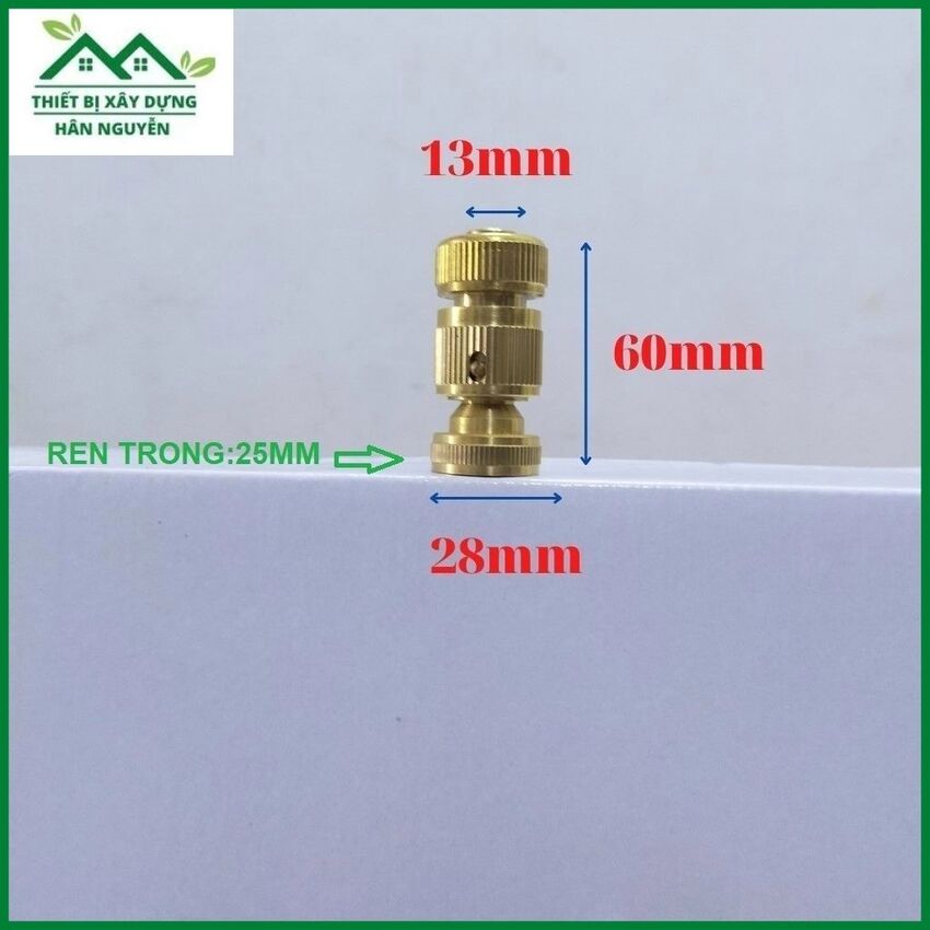 Bộ khớp nối nhanh máy rửa xe bằng đồng thau,ren 25mm,đầu nối ống nước mềm 1/2"