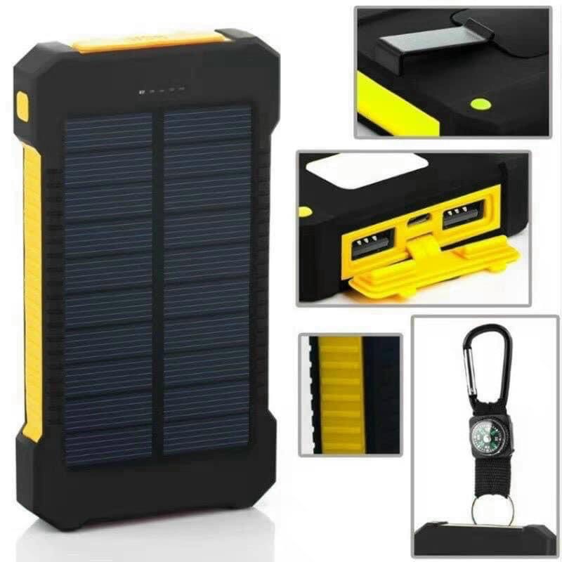 Sạc dự phòng năng lượng mặt trời 20000map chống nước tốt có đèn led