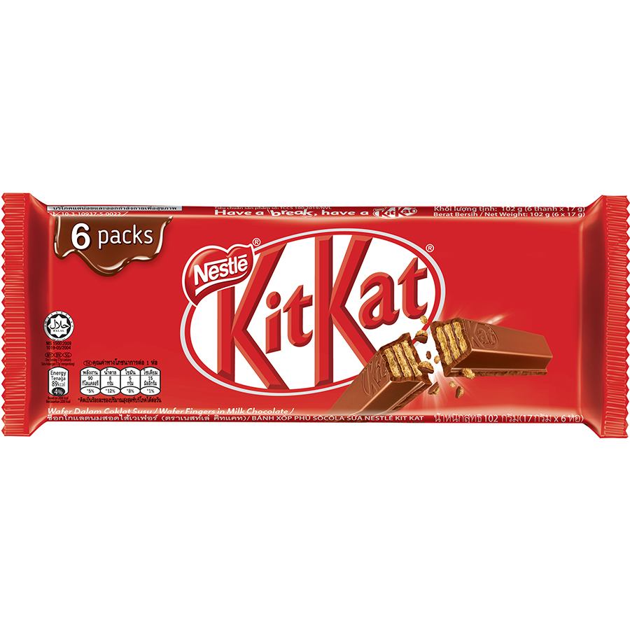 Bánh Kitkat 6 Thanh 2F B F 6x17g - Cocoa Nestle