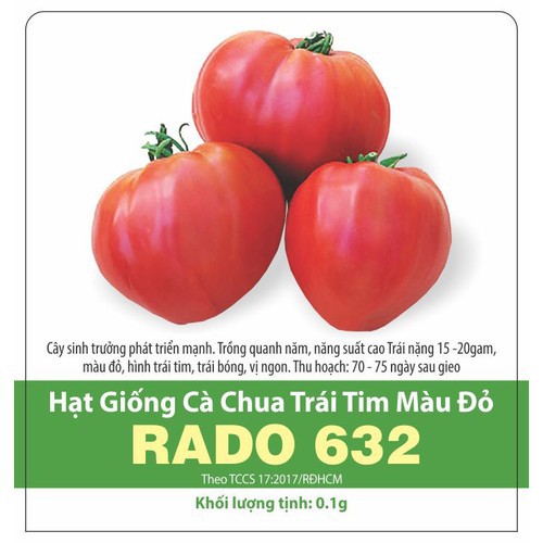 Hạt Giống Cà Chua Trái Tim Đỏ 0.1gr