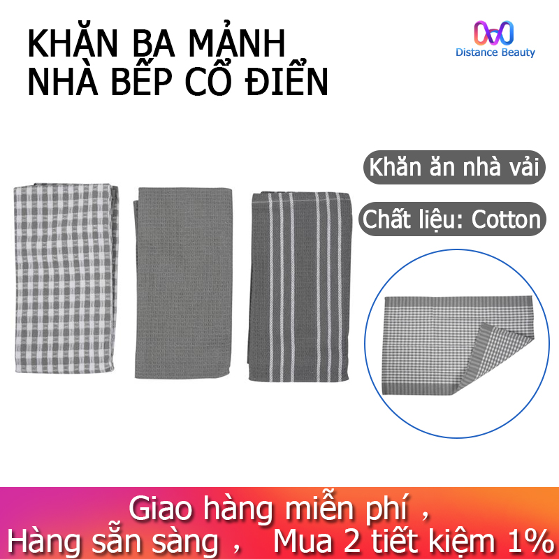 Classic Kitchen Towels 100% Natural Cotton The Best Tea Towels Dish Cloth Absorbent and Lint-Free Machine Washable 18 x 25 Inch 3 Pack White with Grey Stripe