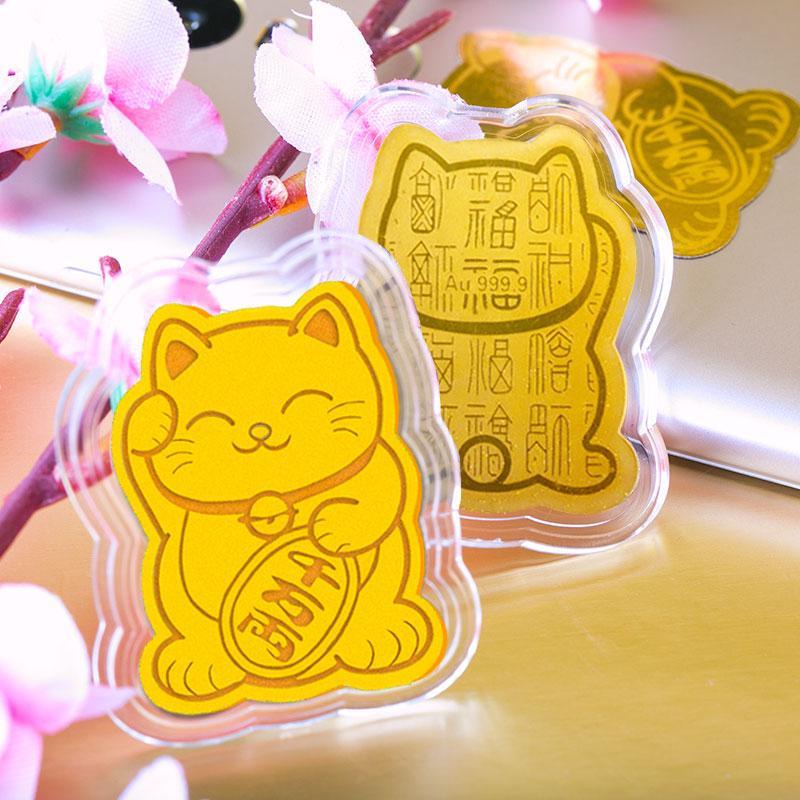 Miếng dán mèo thần tài may mắn